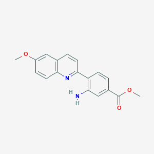 molecular formula C18H16N2O3 B8324432 Methyl 3-amino-4-(6-methoxyquinolin-2-yl)benzoate 