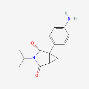 molecular formula C14H16N2O2 B8324445 1-(4-Aminophenyl)-3-isopropyl-3-azabicyclo[3.1.0]hexane-2,4-dione 