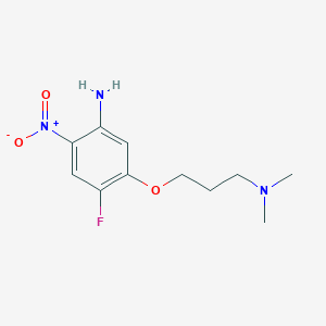 molecular formula C11H16FN3O3 B8324561 5-(3-Dimethylaminopropoxy)-4-fluoro-2-nitrophenylamine 