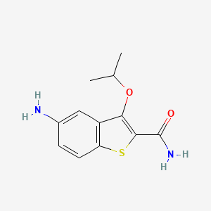 molecular formula C12H14N2O2S B8324581 3-Isopropoxy-5-aminobenzo[b]thiophene-2-carboxamide 