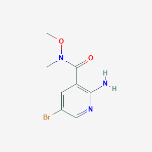 molecular formula C8H10BrN3O2 B8324634 2-amino-5-bromo-N-methoxy-N-methylnicotinamide 