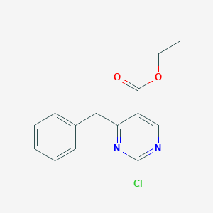 molecular formula C14H13ClN2O2 B8324724 Ethyl 2-chloro-4-benzylpyrimidine-5-carboxylate 