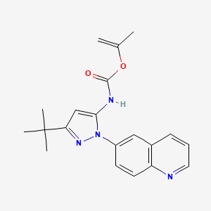 molecular formula C20H22N4O2 B8324761 prop-1-en-2-yl 3-tert-butyl-1-(quinolin-6-yl)-1H-pyrazol-5-ylcarbamate 