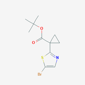 molecular formula C11H14BrNO2S B8324914 Tert-butyl 1-(5-bromo-1,3-thiazol-2-yl)cyclopropanecarboxylate 