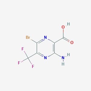 molecular formula C6H3BrF3N3O2 B8324981 3-Amino-6-bromo-5-trifluoromethyl-pyrazine-2-carboxylic acid 