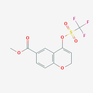 molecular formula C12H9F3O6S B8324985 Methyl 4-[[(trifluoromethyl)sulfonyl]oxy]-2H-chromene-6-carboxylate 
