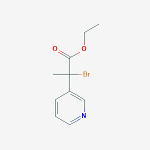 molecular formula C10H12BrNO2 B8325054 Ethyl 2-bromo-2-(pyridin-3-yl)propanoate 