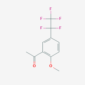 molecular formula C11H9F5O2 B8325064 1-[2-Methoxy-5-(pentafluoroethyl)phenyl]ethanone CAS No. 873314-98-8