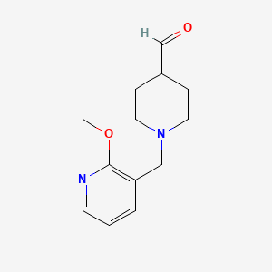 molecular formula C13H18N2O2 B8325070 1-[(2-Methoxy-3-pyridinyl)methyl]-4-piperidinecarboxaldehyde 