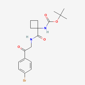 molecular formula C18H23BrN2O4 B8325090 {1-[2-(4-Bromo-phenyl)-2-oxo-ethylcarbamoyl]-cyclobutyl}-carbamic acid tert-butyl ester 