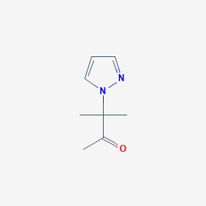 molecular formula C8H12N2O B8325137 2-Methyl-2-(pyrazol-1-yl)-butan-3one 