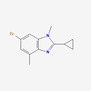 molecular formula C12H13BrN2 B8325144 6-Bromo-2-cyclopropyl-1,4-dimethyl-1H-benzimidazole 