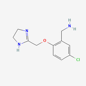 molecular formula C11H14ClN3O B8325291 5-Chloro-2-(4,5-dihydro-1H-imidazol-2-ylmethoxy)-benzylamine 