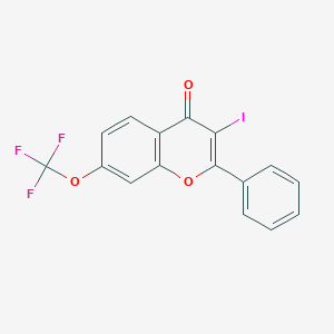 molecular formula C16H8F3IO3 B8325325 3-Iodo-2-phenyl-7-trifluoromethoxy-chromen-4-one 