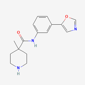 molecular formula C16H19N3O2 B8325331 4-methyl-N-(3-(oxazol-5-yl)phenyl)piperidine-4-carboxamide 