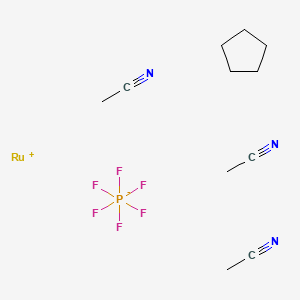 molecular formula C11H19F6N3PRu B8325333 Acetonitrile;cyclopentane;ruthenium(1+);hexafluorophosphate 