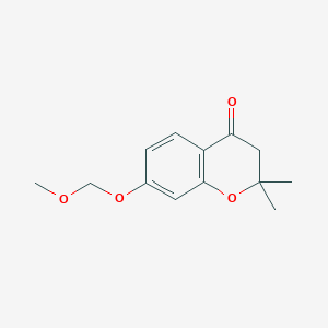 molecular formula C13H16O4 B8325350 7-Methoxymethoxy-2,2-dimethyl-4-chromanone 