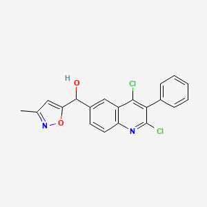 molecular formula C20H14Cl2N2O2 B8325375 (2,4-Dichloro-3-phenylquinolin-6-yl)(3-methylisoxazol-5-yl)methanol 