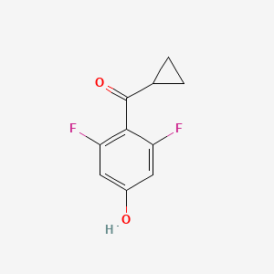 molecular formula C10H8F2O2 B8325382 Cyclopropyl(2,6-difluoro-4-hydroxyphenyl)methanone 