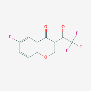 molecular formula C11H6F4O3 B8325444 6-Fluoro-3-(trifluoroacetyl)-4-chromanone 