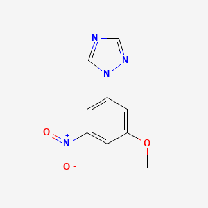 molecular formula C9H8N4O3 B8325468 1-(3-methoxy-5-nitrophenyl)-1H-1,2,4-triazole 