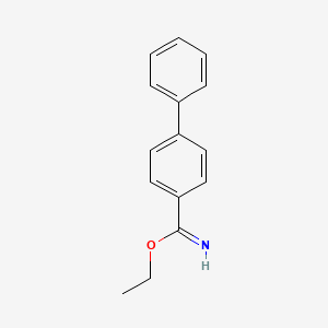 molecular formula C15H15NO B8325502 4-Phenyl-benzimidic acid ethyl ester 