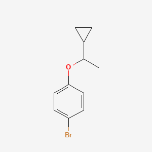 molecular formula C11H13BrO B8325509 1-Bromo-4-(1-cyclopropylethoxy)benzene 