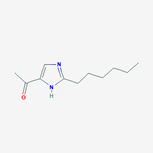 molecular formula C11H18N2O B8325528 1-(2-hexyl-1H-imidazol-4-yl)ethanone 