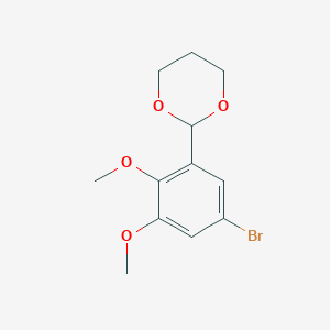molecular formula C12H15BrO4 B8325555 2-(5-Bromo-2,3-dimethoxyphenyl)-1,3-dioxane 