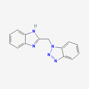 molecular formula C14H11N5 B8325565 1-(1H-benzimidazol-2-ylmethyl)benzotriazole 