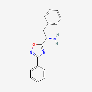 molecular formula C16H15N3O B8325580 (S)-2-phenyl-1-(3-phenyl-1,2,4-oxadiazol-5-yl)ethanamine 