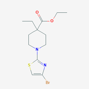 molecular formula C13H19BrN2O2S B8325601 Ethyl 1-(4-bromothiazol-2-yl)-4-ethyl-piperidine-4-carboxylate 