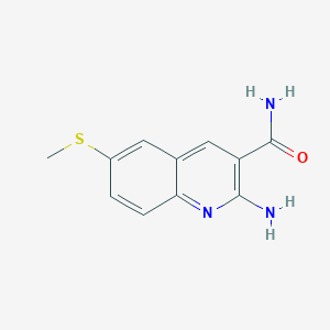 molecular formula C11H11N3OS B8325621 6-Methylthio-2-Aminoquinoline-3-Carboxamide 