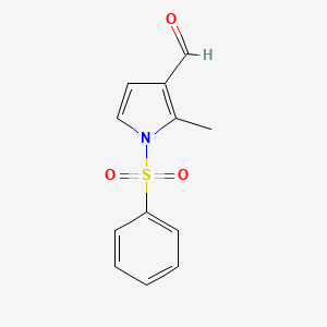 molecular formula C12H11NO3S B8325625 2-Methyl-1-(phenylsulfonyl)-1H-pyrrole-3-carbaldehyde 