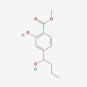 molecular formula C12H16O4 B8325644 2-Hydroxy-4-(1-hydroxy-butyl)-benzoic acid methyl ester 