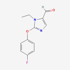 molecular formula C12H11FN2O2 B8325662 3-Ethyl-2-(4-fluorophenoxy)-3H-imidazole-4-carbaldehyde 