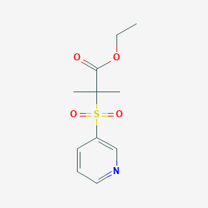 molecular formula C11H15NO4S B8325671 2-Methyl-2-(pyridine-3-sulfonyl)-propionic acid ethyl ester 