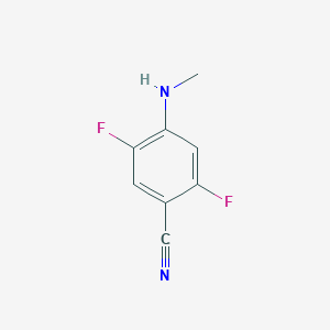 molecular formula C8H6F2N2 B8325708 2,5-Difluoro-4-methylaminobenzonitrile 