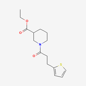 molecular formula C15H21NO3S B8325762 Ethyl 1-(3-(2-thienyl)propionyl)-3-piperidinecarboxylate 