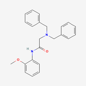 molecular formula C23H24N2O2 B8325830 2-[bis(phenylmethyl)amino]-N-(2-methoxyphenyl)acetamide 