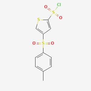 molecular formula C11H9ClO4S3 B8325833 4-(4-Methylphenylsulfonyl)-thiophene-2-sulfonyl chloride 