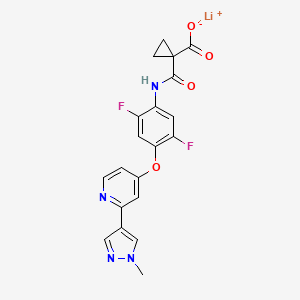 molecular formula C20H15F2LiN4O4 B8325846 lithium 1-((2,5-difluoro-4-(2-(1-methyl-1H-pyrazol-4-yl)pyridin-4-yloxy)phenyl)carbamoyl)cyclopropanecarboxylate 