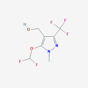molecular formula C7H7F5N2O2 B8325862 5-Difluoromethoxy-4-hydroxymethyl-1-methyl-3-trifluoromethylpyrazole 