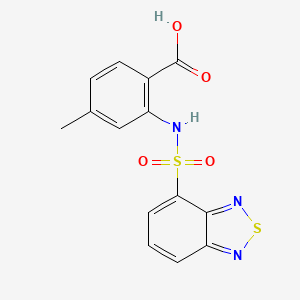 molecular formula C14H11N3O4S2 B8325878 2-(Benzo[1,2,5]thiadiazole-4-sulfonylamino)-4-methylbenzoic acid 