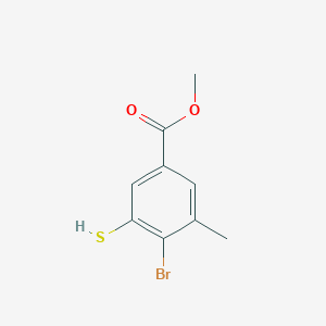 molecular formula C9H9BrO2S B8325939 4-Bromo-3-mercapto-5-methyl-benzoic acid methyl ester 