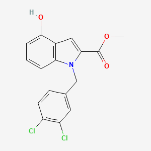 molecular formula C17H13Cl2NO3 B8325946 methyl N-(3,4-dichlorobenzyl)-4-hydroxyindole-2-carboxylate 