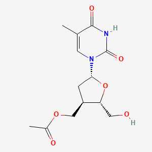molecular formula C13H18N2O6 B8325964 3'-[(Acetyloxy)methyl]-3'-deoxythymidine CAS No. 166955-35-7