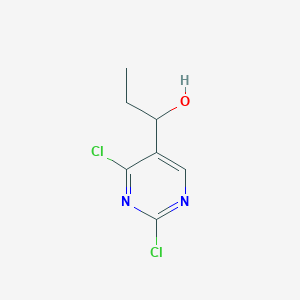 molecular formula C7H8Cl2N2O B8326097 (+/-)-1-(2,4-Dichloro-pyrimidin-5-yl)-propan-1-ol 