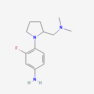 molecular formula C13H20FN3 B8326142 4-(2-Dimethylaminomethyl-pyrrolidin-1-yl)-3-fluoro-phenylamine 