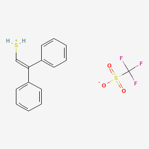 molecular formula C15H13F3O3S2 B8326197 2,2-Diphenylethenylsulfanium;trifluoromethanesulfonate 